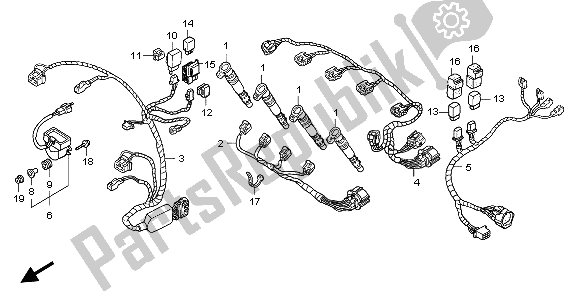 All parts for the Sub Harness of the Honda CBR 600F 2007