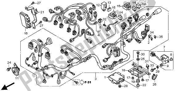 Tutte le parti per il Cablaggio del Honda CBR 600 FA 2011