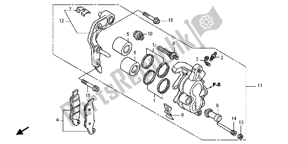 Toutes les pièces pour le étrier De Frein Avant du Honda CRF 250R 2012