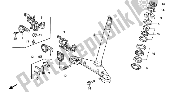 All parts for the Steering Stem of the Honda NTV 650 1993