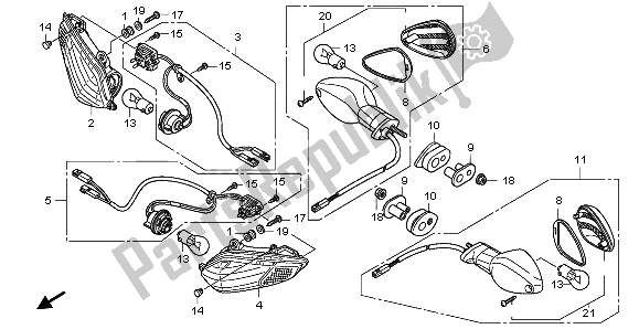 All parts for the Winker of the Honda CBR 1000 RA 2009