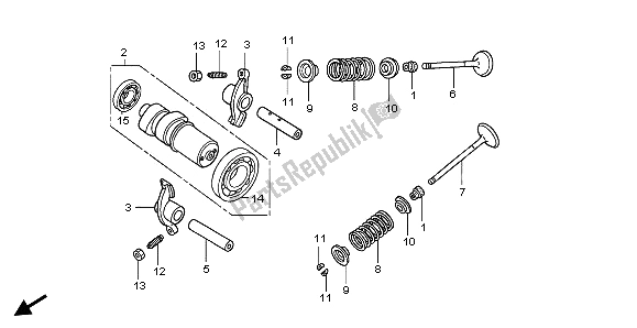 All parts for the Camshaft & Valve of the Honda FES 125 2006