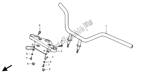 Toutes les pièces pour le Tuyau De Poignée Et Pont Supérieur du Honda VT 125C 2004