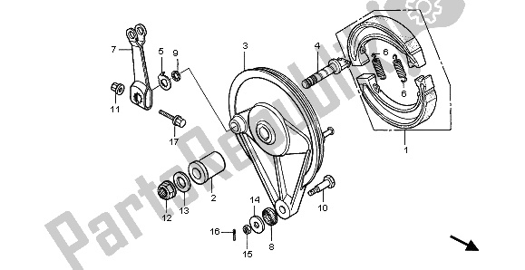 All parts for the Rear Brake Panel of the Honda CA 125 1997