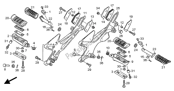 Tutte le parti per il Passo del Honda CBF 600S 2004