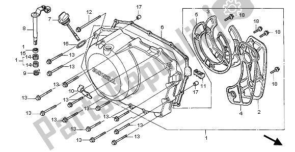 Tutte le parti per il Coperchio Carter Destro del Honda XRV 750 Africa Twin 1996