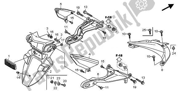 All parts for the Rear Fender of the Honda CBR 600 RR 2011