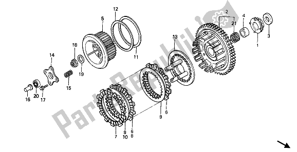 Todas las partes para Embrague de Honda CBR 600F 1989