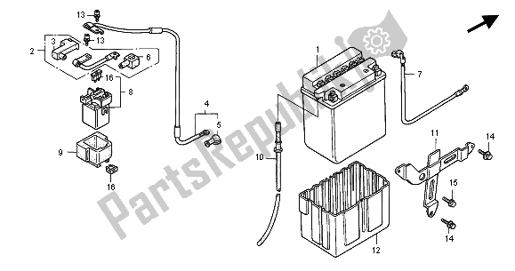 Toutes les pièces pour le Batterie du Honda CB 750F2 2001