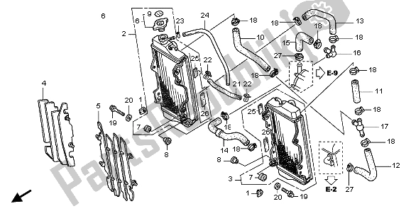 Todas las partes para Radiador de Honda CRF 450R 2002