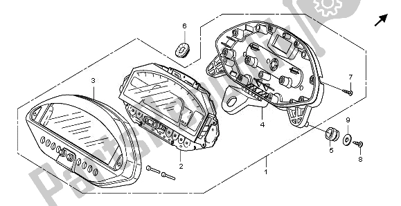 All parts for the Meter (mph) of the Honda NSA 700A 2008