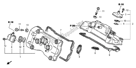 Wszystkie części do Cylinder Honda VFR 800X 2012