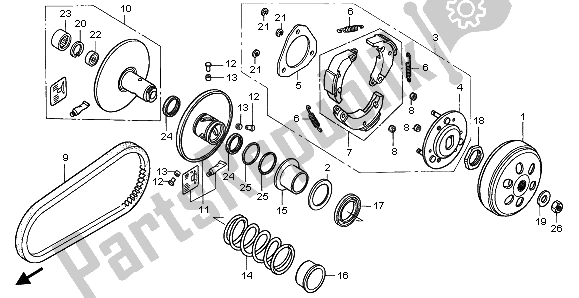 Todas as partes de Rosto Dirigido do Honda NES 150 2006