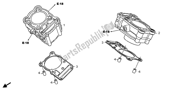 All parts for the Cylinder of the Honda XL 700 VA Transalp 2009