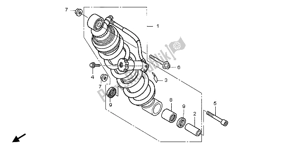 All parts for the Rear Cushion of the Honda NT 700V 2006