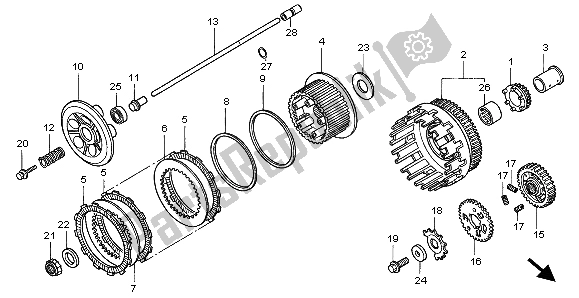 All parts for the Clutch of the Honda XL 1000V 1999