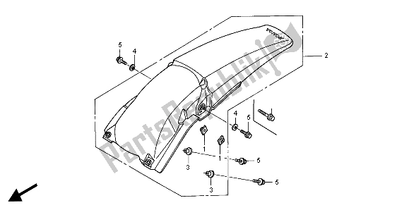 All parts for the Rear Fender of the Honda CRF 450R 2003