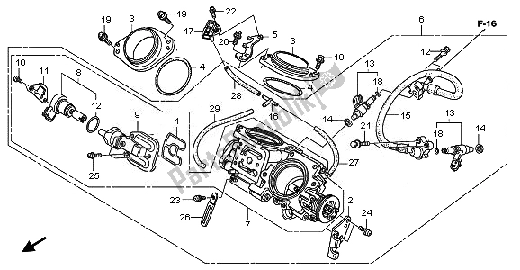 All parts for the Throttle Body of the Honda XL 700 VA Transalp 2010
