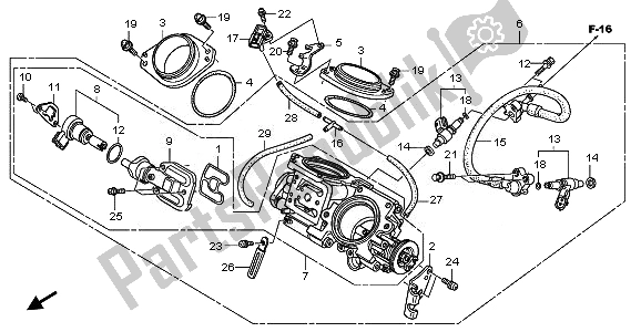 All parts for the Throttle Body of the Honda XL 700 VA Transalp 2010