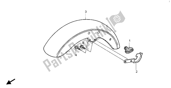 Toutes les pièces pour le Garde-boue Avant du Honda VT 1100C2 1996