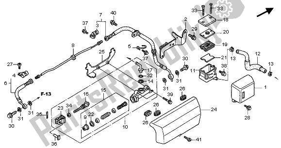 All parts for the Rear Brake Master Cylinder of the Honda GL 1500C 2001