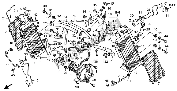 Alle onderdelen voor de Radiator van de Honda XL 1000 VA 2008