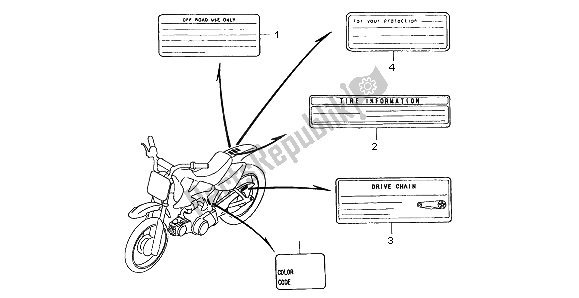 All parts for the Caution Label of the Honda CRF 50F 2007