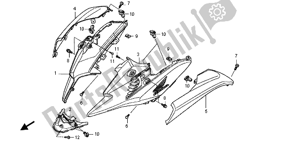 All parts for the Side Cowl of the Honda NC 700X 2013
