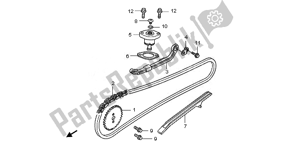 All parts for the Cam Chain & Tensioner of the Honda ANF 125 2010