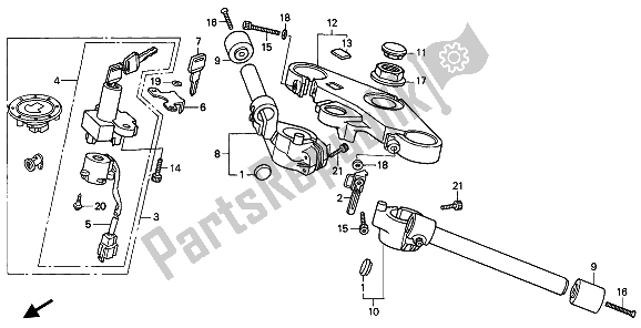 Todas las partes para Manejar Tubo Y Puente Superior de Honda VFR 400R3 1991