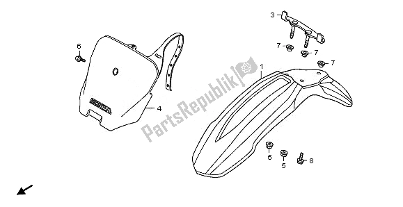 All parts for the Front Fender of the Honda CRF 70F 2011
