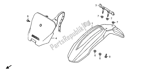 Tutte le parti per il Parafango Anteriore del Honda CRF 70F 2011