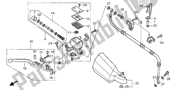 Todas las partes para Fr. Cilindro Maestro Del Freno de Honda XL 600V Transalp 1995