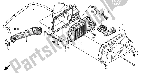 All parts for the Air Cleaner of the Honda FES 125 2008