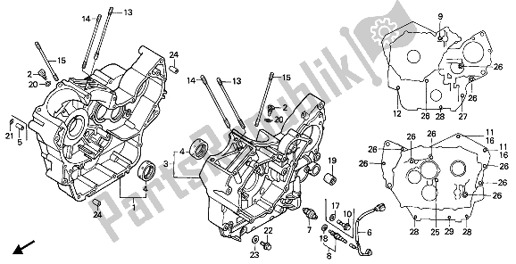 All parts for the Crankcase of the Honda NTV 650 1990