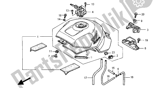 Alle onderdelen voor de Benzinetank van de Honda CBR 900 RR 2000