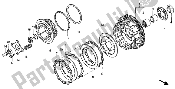 All parts for the Clutch of the Honda CB 750F2 1994