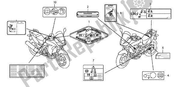 All parts for the Caution Label of the Honda CBF 1000 FA 2012