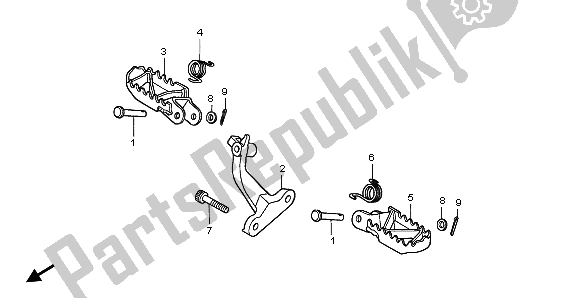 All parts for the Step of the Honda XR 400R 2002