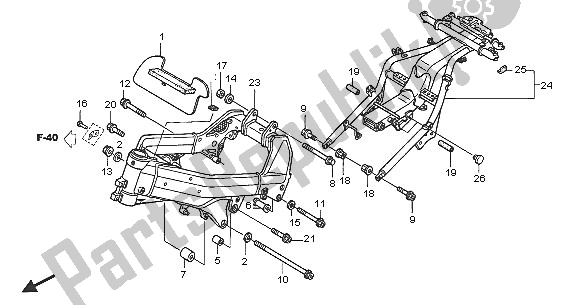 Alle onderdelen voor de Frame Lichaam van de Honda VFR 800 2005