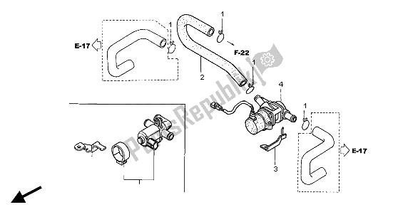 Todas as partes de Válvula De Injeção De Ar do Honda GL 1800A 2004