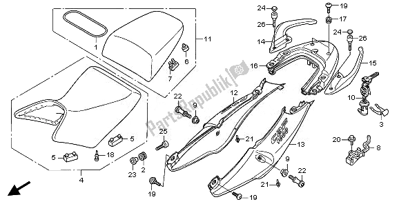 All parts for the Seat & Seat Cowl of the Honda CBF 1000 SA 2008