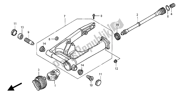 All parts for the Swingarm of the Honda NT 650V 2000