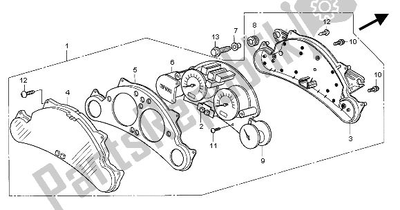 All parts for the Meter (mph) of the Honda CBF 600S 2004