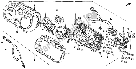 All parts for the Meter (kmh) of the Honda XL 600V Transalp 1993