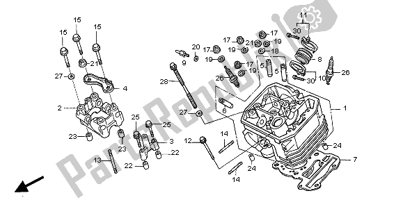 All parts for the Front Cylinder Head of the Honda NT 650V 1998