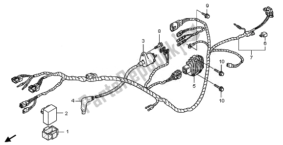 Tutte le parti per il Cablaggio del Honda TRX 250X 2011