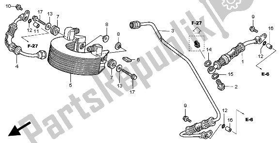 Tutte le parti per il Radiatore Dell'olio del Honda XR 400R 1999