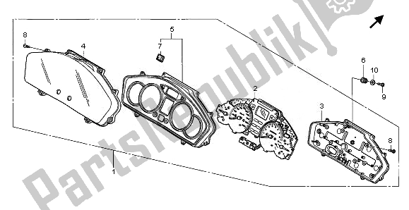 All parts for the Meter (kmh) of the Honda NT 700V 2008
