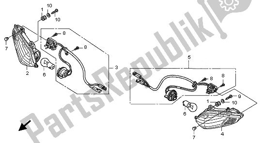 Tutte le parti per il Winker del Honda VFR 1200 FA 2010